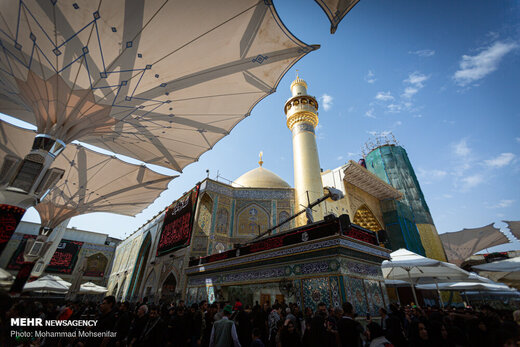 زائران اربعین در حرم امام علی (ع)