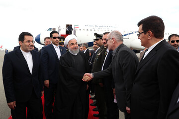 President Rouhani arrives in Baku to attend NAM Summit