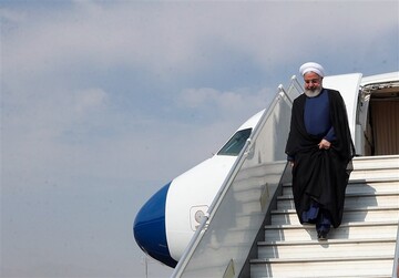 Rouhani back home from Baku