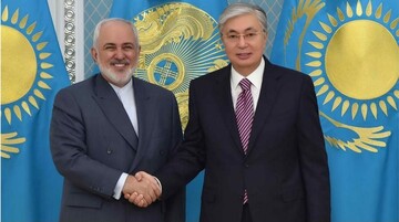 ظریف با رئیس‌جمهور قزاقستان دیدار کرد/عکس
