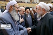 عکس | دیدار روحانی و مولوی عبدالحمید در حاشیه اجلاس وحدت اسلامی