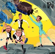 فرار رونالدو و یارانش از حمله دو رقیب!
