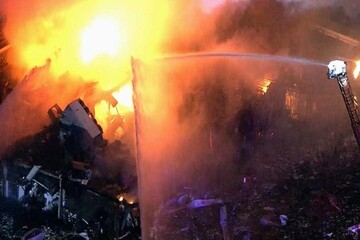 انفجار گاز در شهرری و تخریب دو طبقه مسکونی