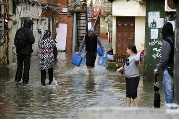 آبگرفتگی خیابان‌ها در لبنان