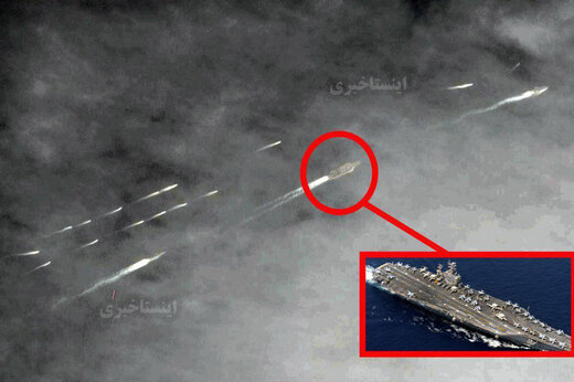 تصویر ماهواره‌ای از ناو هواپیمابر آبراهام لینکن آمریکا در خلیج فارس