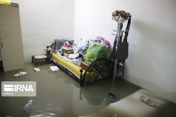 آب گرفتگی شدید در خیابانها و معابر و برخی منازل اهواز