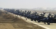 پرواز ده‌ها جنگنده آمریکایی بر فراز پایگاه هوایی عین‌الاسد در عراق