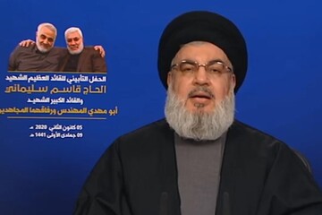 چرا حاج قاسم و ابومهدی شهید شدند؟ سیدحسن نصرالله پاسخ داد/قصاص باید عادلانه باشد؛ قاسم سلیمانی یعنی امت اسلامی