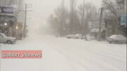 ببینید | بارش شدید برف در جاده چالوس و هشدار پلیس راه