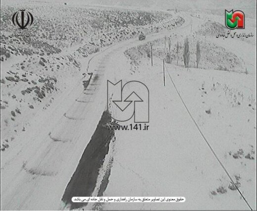 بارش برف در جاده‌ها و محورهای مختلف استان آذربایجان‌غربی
