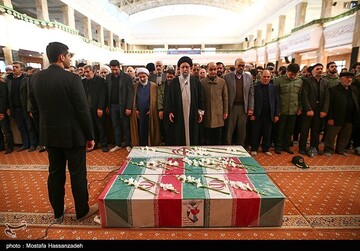 مراسم تشییع پیکر ۳ شهید سانحه هوایی در گرگان