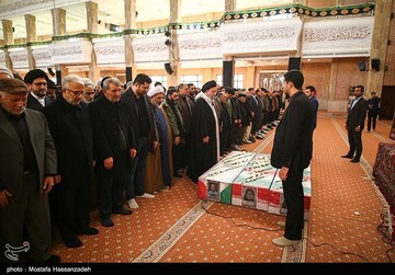 مراسم تشییع پیکر ۳ شهید سانحه هوایی در گرگان