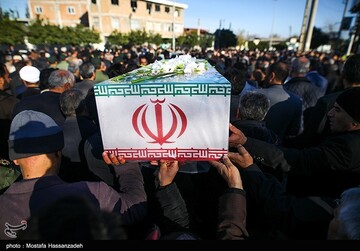 مراسم تشییع پیکر ۳ شهید سانحه هوایی در گرگان