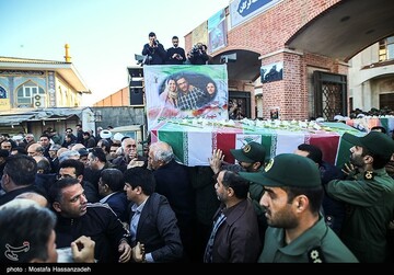 مراسم تشییع پیکر ۳ شهید سانحه هوایی در گرگان