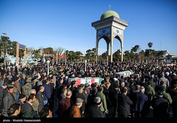 مراسم تشییع پیکر ۳ شهید سانحه هوایی در گرگان