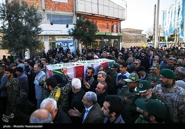 مراسم تشییع پیکر ۳ شهید سانحه هوایی در گرگان