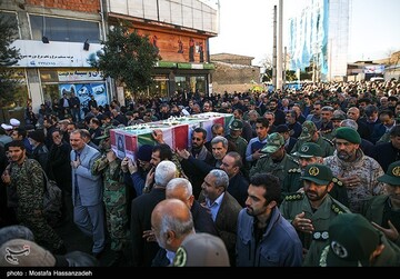 مراسم تشییع پیکر ۳ شهید سانحه هوایی در گرگان