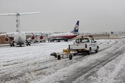 ببینید | وضعیتی که بارش برف برای پروازهای مهرآباد ایجاد کرد!