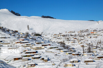 طبیعت زیبای برفی مسیر اسالم به خلخال
