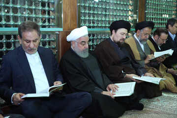 مراسم تجدید میثاق اعضای دولت با آرمانهای امام راحل و شهیدان