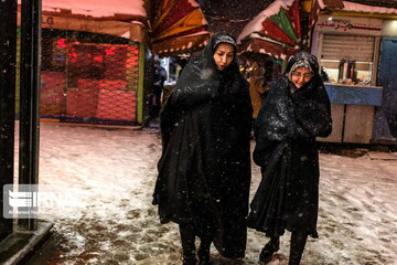 بارش شدید برف در شهر تبریز