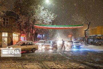 بارش شدید برف در شهر تبریز