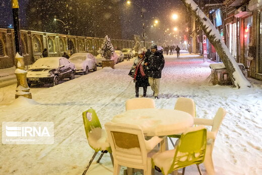 بارش شدید برف در شهر تبریز
