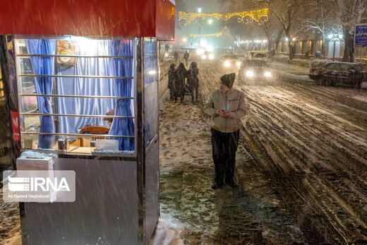 بارش شدید برف در شهر تبریز