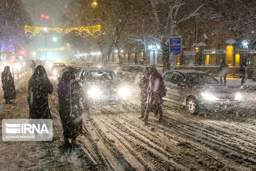 بارش شدید برف در شهر تبریز