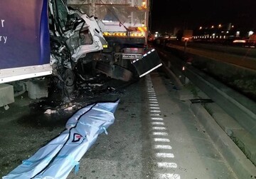 تصادف مرگبار کامیونت با کامیون/ تصاویر