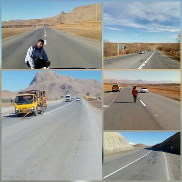 خط کشی و ایمن سازی جاده های سراسر استان چهارمحال وبختیاری 

