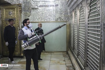 ضدعفونی‌سازی حرم حضرت عبدالعظیم (ع)