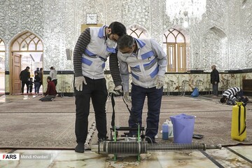 ضدعفونی‌سازی حرم حضرت عبدالعظیم (ع)