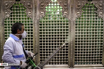 ضدعفونی‌سازی حرم حضرت عبدالعظیم (ع)
