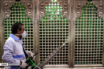 تصاویر | حرم حضرت عبدالعظیم(ع) ضدعفونی‌ شد