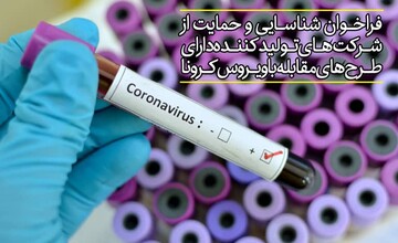 فراخوان شناسایی و حمایت از شرکتهای تولید کننده دارای طرح های مقابله با ویروس کرونا 
