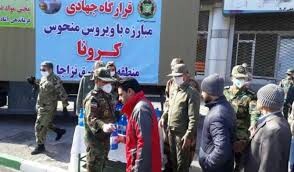 توزیع مواد ضد عفونی توسط قرارگاه منطقه‌ای ارتش در مشهد