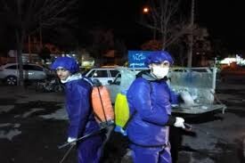 ضد عفونی کردن معابر در شهرهای قوچان، خلیل آباد و نیشابور