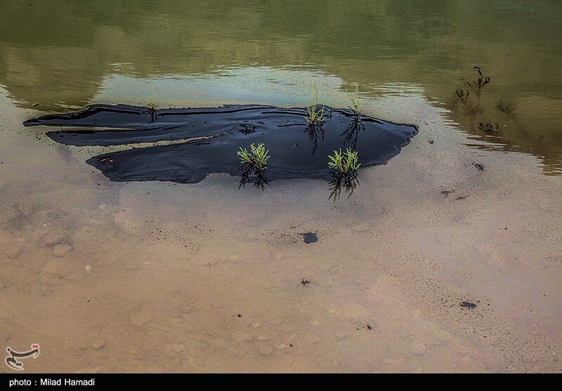 آلودگی نفتی در روستای پگین - خوزستان
