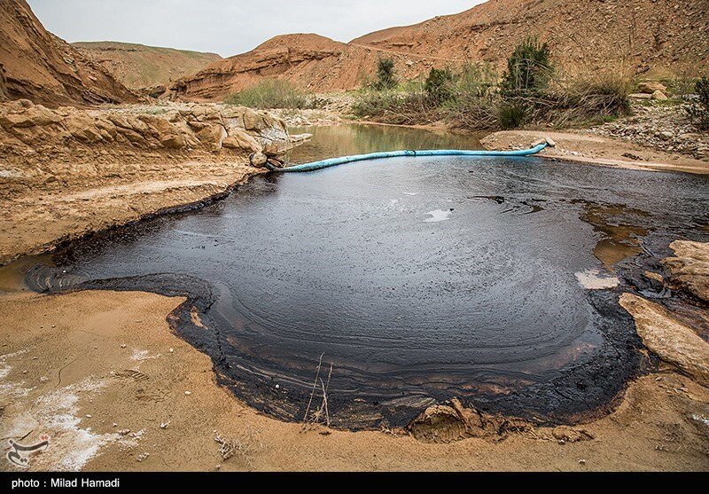 آلودگی نفتی در روستای پگین - خوزستان
