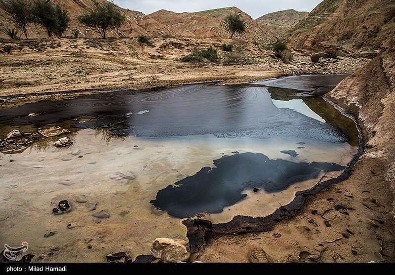 آلودگی نفتی در روستای پگین - خوزستان