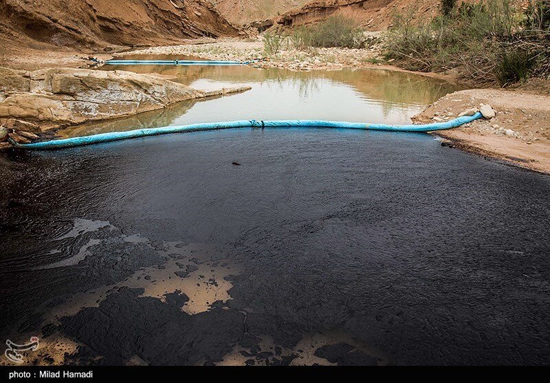 آلودگی نفتی در روستای پگین - خوزستان