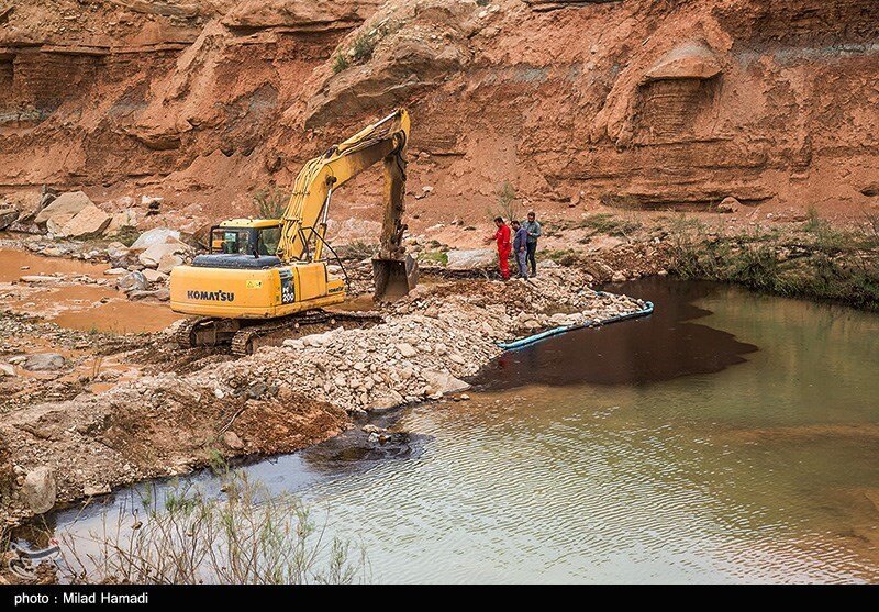 آلودگی نفتی در روستای پگین - خوزستان