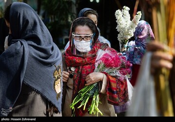 شلوغی بازار گل در روزهای کرونایی
