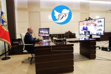 تصویری از پوتین در ایام دورکاری