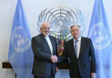 Zarif, Guterres discuss US illegal sanctions on Iran