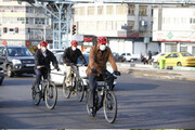 حضور شهردار تهران با دوچرخه در مراسم روز المپیک/عکس