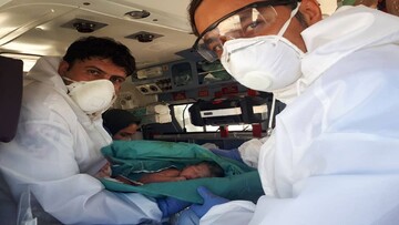تولد نوزاد عجول گنابادی در بالگرد اورژانس