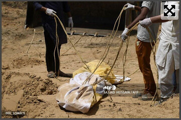 عکس | روش هندی ها برای دفن اجساد کرونایی