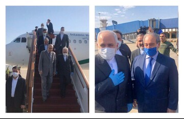 دیدار ظریف با بشار اسد و المعلم با فاصله اجتماعی/عکس